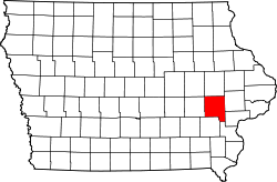 Karte von Johnson County innerhalb von Iowa