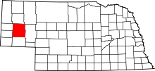 Harta e Morrill County në Nebraska