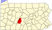 Map of Pennsylvania highlighting Blair County.svg