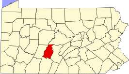 Locatie van Blair County in Pennsylvania