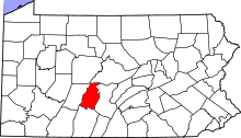 Map of Pennsylvania highlighting Blair County.svg