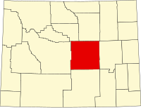 Map of Vajoming highlighting Natrona County