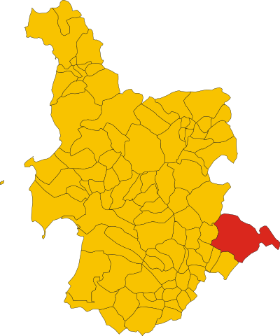 Locatie van Laconi in Oristano (OR)