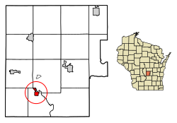 Marquette County Wisconsin Incorporated and Unincorporated areas Endeavor Highlighted.svg