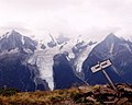 Massif du Mont-Blanc sous le mauvais temps.