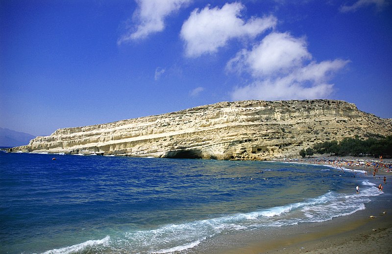 File:Matala beach in Crete, Greece - panoramio.jpg