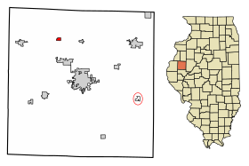 McDonough County Illinois Incorporated and Unincorporated areas Sciota Highlighted.svg