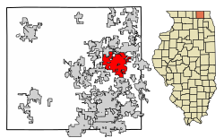 McHenry County Illinois Incorporated and Unincorporated areas McHenry Highlighted.svg