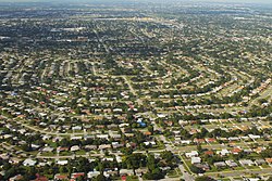 An aerial view of Melrose Park