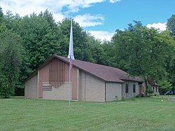 Messiah Lutheran Church is near the northern boundary of the township