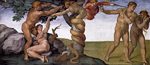 Michelangelo, Fall and Expulsion from Garden of Eden 00.jpg