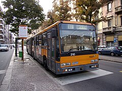 En Italie, un trolleybus milanais avec immatriculation.