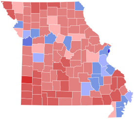 Missouri State Treasurer Election Results by County, 2012.svg