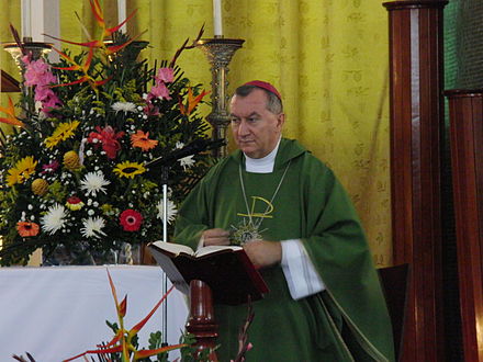 Monsignor Parolin during a mass in Caracas, July 2012