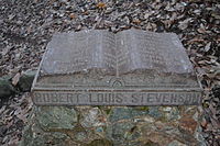 Monument on the site of Robert Louis Stevenson's cabin in Robert Louis Stevenson State Park.JPG