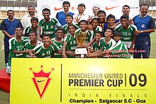 Salgaocar U-15 team with the 2008-09 Manchester United Premier Cup 'India Finals' title Mupc6 2008.jpg