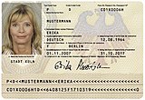 Página de dados de um passaporte alemão ainda válido