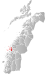 Lurøy markert med rødt på fylkeskartet