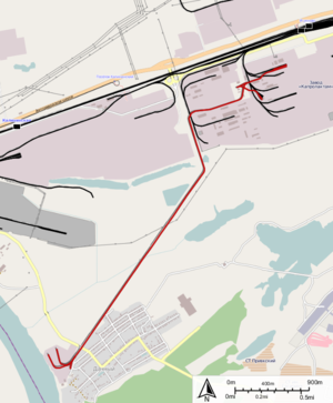 Route of the caprolactam works railway