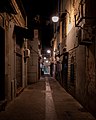 Image 590Narrow street at night in Naples, Italy (approx. GPS location)