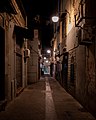 Image 406Narrow street at night in Naples, Italy (approx. GPS location)