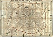 1851 (Henriot, Nouveau plan complet de Paris avec ses fortifications)