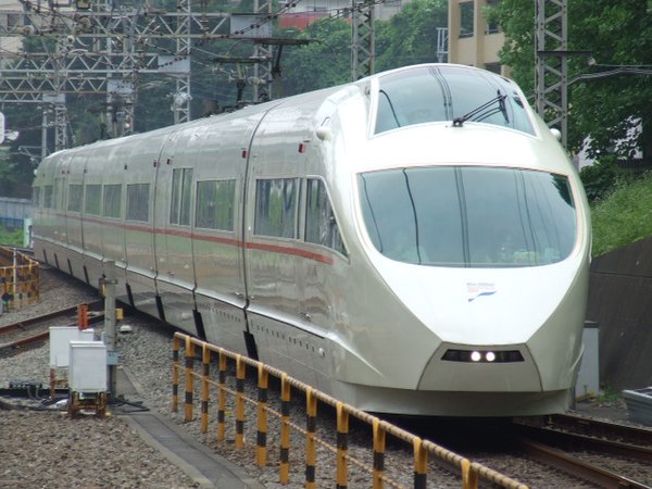 An Odakyu 50000 series VSE Romancecar near Shin-Yurigaoka station