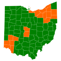 Resultados de las elecciones primarias presidenciales republicanas de Ohio por condado, 2012.svg