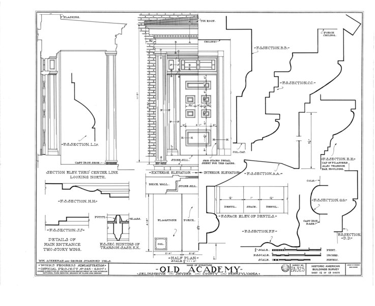 File:Old Academy, Market and West Snyder Streets, Selinsgrove, Snyder County, PA HABS PA,55-SELI,1- (sheet 16 of 19).tif