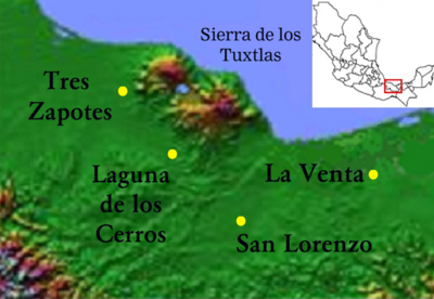 Tres Zapotes y otros sitios de olmeca