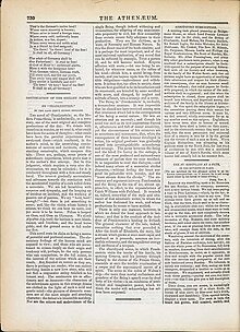 "On Frankenstein" in The Athenaeum, London, November 10, 1832. On Frankenstein Athenaeum 1832.jpg