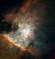 Centrum hmloviny zachytené Hubbleovým ďalekohľadom