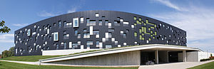 Panoramic image of the Perimeter Institute in Waterloo, Ontario.