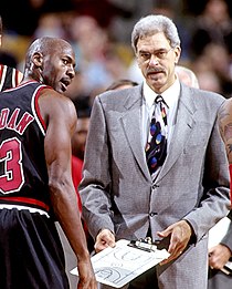 Jordan mit Trainer Phil Jackson (1997)