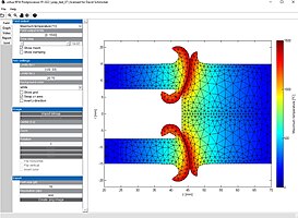 Example Friction welding simulation in dedicated commercial sampro-software for Rotary Friction Welding. However, it is not free and open source program (in 2023 year). There exist also general moreover expanded software for FEM simulation, sometimes free and open-source - List of finite element software. However, there is a problem: simulation welding requiring users skills, appropriate software and knowledge, sometimes comparisons with real similar examples, it is not very easy and the files are not shared or instructions of welding contains errors. Picture from virtua RFW sampro-software.jpg