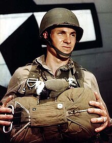 A Pigeon Bra in use by WW II soldier Pigeonsjumper.jpg