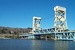 The Portage Lake Lift Bridge with US 41/M-26 from Houghton