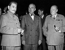 The Potsdam Conference sanctioned the expulsion of Germans from Czechoslovakia Potsdam conference 1945-3.jpg