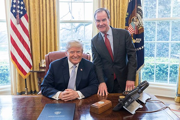 Schuette with President Donald Trump in 2018