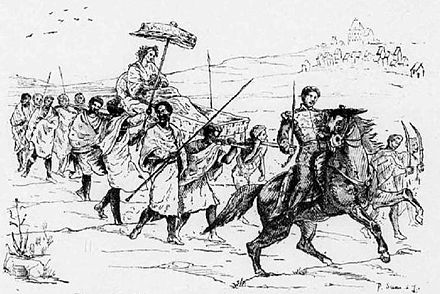 Malagasy slaves (Andevo) carrying Queen Ranavalona I of Madagascar