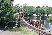 Bridge across the Lehigh River, connecting Fountain Hill with Bethlehem, in June 2013 Railroad Bridge over Lehigh River, Fountain Hill, PA.JPG