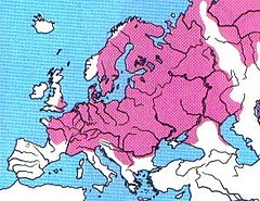 Distribuição da lota-do-rio na Europa