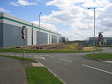 Warehouses developed on Prologis Park, a distribution park built on the site of the former Coventry Colliery. The site retains its connection to the UK National Rail Network via Network Rail Redevelopment at Coventry Colliery, Keresley - geograph.org.uk - 227046.jpg