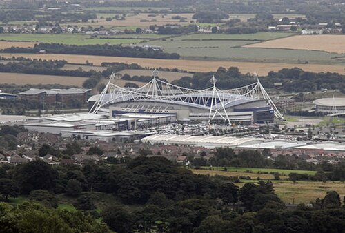 Toughsheet Community Stadium from Crooked Edge Hill