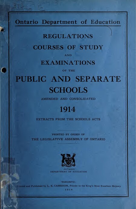 Fail:Regulations, courses of study and examinations of the public and separate schools, 1914 (IA regulationscours00onta 1).pdf