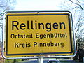 Rellingen, Ortstafel Rellingen, Vorderseite