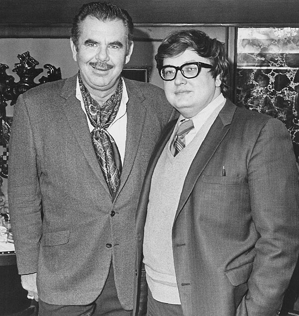 Ebert (right) with Russ Meyer in 1970