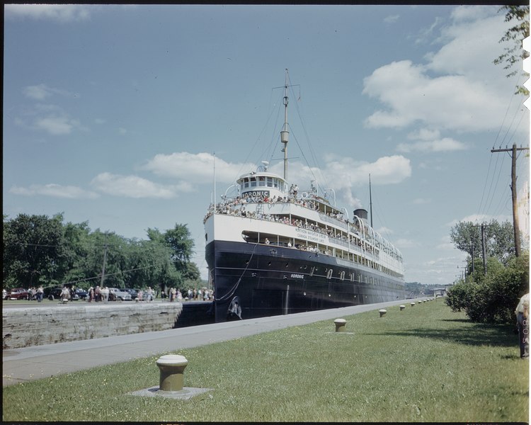 File:SS Noronic travelling through the Sault Ste. Marie canal (I0005491).tif