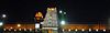 Tirumala Sri Venkateswara temple - Front view on a well lit night