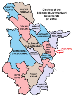 Saidsadiq District District in As Sulaymaniyah Governorate, Iraq